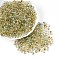 6/0 Gradient Color Glass Seed Beads, Transparent Colours Fringe Teardrop Beads, Dark Khaki, 5x4x4mm, Hole: 1.2mm, about 4500pcs/pound