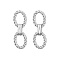 Non-Tarnish 304 Stainless Steel Oval Dangle Stud Earrings, Stainless Steel Color, 33x11.4mm.