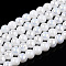 Electroplate Opaque Glass Beads Strands, AB Color Plated, Round, White, 4~4.5mm, Hole: 0.8mm, about 97~99pcs/strand, 14.76 inch~14.96 inch(37.5~38cm)