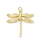 Brass Pendants, Dragonfly, Lead Free & Cadmium Free, Long-Lasting Plated, Rack Plating, with Jump Ring, Real 18K Gold Plated, 25x24.5x3mm, Hole: 3.2mm