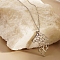 Non-Tarnish Stainless Steel Color Stainless Steel Pendant Necklace, Origami Animal, Wolf, 17.72 inch(45cm), Pendant: 28x17mm