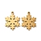 Ion Plating(IP) 304 Stainless Steel Pendants, Christmas Snowflake Charms, Golden, 19x15x1.4mm, Hole: 1.4mm