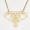 201 Stainless Steel Origami Pendant Necklaces, with Cable Chains, Elephant, Golden, 17.7 inch(45cm), 2mm, Elephant: 33x47x1mm