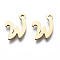 201 Stainless Steel Charms, Laser Cut, Alphabet, Golden, Letter.W, 10x9.5x1mm, Hole: 1.4mm