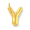 Ion Plating(IP) 304 Stainless Steel Pendants, Letter Charm, Golden, Letter Y, 16x10.5x3mm, Hole: 2mm