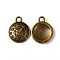 Tibetan Style Alloy Pendants, Cadmium Free & Lead Free, Clock, Antique Bronze, 15x13x2mm, Hole: 2mm
