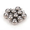 Tarnish Resistant 201 Stainless Steel Magnetic Clasps with Loops, Round, Stainless Steel Color, 19.5x12mm, Hole: 2.5mm