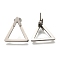304 Stainless Steel Hollow Triangle Stud Earrings, Stainless Steel Color, 21x19mm