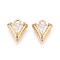 Brass Pave Cubic Zirconia Pendants, Triangle Charms, Real 18K Gold Plated, 11x9.5x4mm, Hole: 1.2mm
