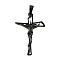 201 Stainless Steel Pendants, Crucifix Cross, Electrophoresis Black, 39.5x26.5x1.5mm, Hole: 6.5x4mm