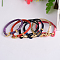 Leather Cord Bracelets, with Golden Plated Stainless Steel Clasps and Waxed Cord, Mixed Color, 200mm