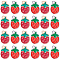 60Pcs 2 Styles Alloy Enamel Pendants, Strawberry, Red, Mixed Color, 16.5x11.5x1.5~2mm, Hole: 1.6~1.8mm, 30pcs/style