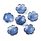 Transparent Spray Paint Glass Beads, Flower, Royal Blue, 14x14x5mm, Hole: 1.5mm