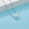 Elegant Stainless Steel 12mm Round Shell Pearl Bead Pendant Necklaces for Daily Wear, White, Stainless Steel Color, 17.72 inch(45cm)