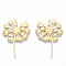 201 Stainless Steel Pendants, Dandelion Charm, Real 18K Gold Plated, 43x29x1mm, Hole: 1.6mm