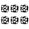 6Pcs Polyester & Alloy Alligator Hair Clips, Hair Accessories for Women & Girls, Chess Grid Pattern, Black, 70x75x15mm