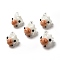 Handmade Lampwork Pendants, Sheep Charms, Sandy Brown, 21~27x18~20x18~23mm, Hole: 1.6~5mm