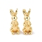Brass Pendants, Cadmium Free & Nickel Free & Lead Free, with Jump Ring, Rabbit, Real 18K Gold Plated, 20x7.8x7.5mm, Hole: 3mm