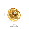 Stainless Steel Finger Rings for Women, with Pearl, Real 18K Gold Plated, Flower, 25.1x24.8mm