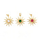 Rack Plating Brass Micro Pave Cubic Zirconia Pendants, Long-Lasting Plated, Lead Free & Cadmium Free, Sun, Mixed Color, 24x21x3.4mm, Hole: 3mm