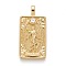 Brass Micro Pave Clear Cubic Zirconia Pendants, Real 18K Gold Plated, Tarot Card Charms, The World, The World XXI, 30x15x4mm, Hole: 3~4mm