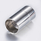 Tarnish Resistant 304 Stainless Steel Magnetic Clasps with Glue-in Ends, Smooth Surface, Column, Stainless Steel Color, 20x11mm, Hole: 10mm