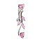 Branch Brass Cubic Zirconia Navel Rings, Top Down Belly Button Rings, with 304 Stainless Steel Bar, Platinum, Pink, 7x31mm, Bar Length: 3/8