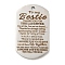 Non-Tarnish 201 Stainless Steel Pendants, Praise Message Charms, Oval with Word Charms, Stainless Steel Color, 49x28x2mm, Hole: 3mm