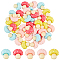 60Pcs 5 Colors Opaque Resin Cabochons, Mushroom, Mixed Color, 22~23x21.5~22x7mm, 12pcs/color