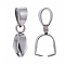 Tarnish Resistant 304 Stainless Steel Ice Pick Pinch Bails, Stainless Steel Color, Pinch Bail: 12x9x4mm, Hole: 3mm, Pin: 0.4x0.8mm