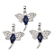 Rack Plating Brass Pendants, with Natural Dyed Lapis Lazuli, Dragonfly Charms, Platinum, 30x30.5x6mm, Hole: 8x5mm