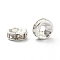 Iron Grade A Crystal Rhinestone Spacer Beads, Rondelle, Straight Edge, Silver, 7~8x3~3.5mm, Hole: 2mm