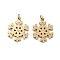 Ion Plating(IP) 304 Stainless Steel Pendants, with Cubic Zirconia, Snowflake, with Jump Ring, Golden, 17x13.5x1.5mm, Hole: 2.5mm