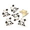 Alloy Enamel Pendants, Light Gold, Panda, Black, 24x25x1mm, Hole: 1.6mm