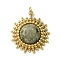 Faceted Natural Labradorite Pendants, Sun Charms, with Ion Plating(IP) 304 Stainless Steel Settings, Real 14K Gold Plated, 22x19.5x5mm