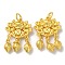 Rack Plating Alloy Pendants, Cadmium Free & Lead Free, Lotus, Matte Gold Color, 28x19x4mm, Hole: 4mm