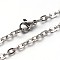 Tarnish Resistant 304 Stainless Steel Cable Chains Necklaces, with Lobster Clasps, Stainless Steel Color, 23.7 inch(60.2cm)