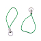 Polyester Cord Mobile Straps, with Platinum Plated Iron Findings, Lime Green, 5.6cm