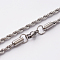 Tarnish Resistant 304 Stainless Steel Rope Chain Necklaces, with Lobster Claw Clasps, Stainless Steel Color, 20.7 inch(52.6cm)