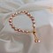 Acrylic Pearl Beads Slider Bracelets, Alloy Box Chain Bracelets for Women, Nuggets, Misty Rose, 6-1/4 inch(16cm)