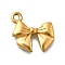 304 Stainless Steel Charms, Bowknot Charm, Ion Plating(IP), Real 18K Gold Plated, 12.5x13.5x2.5mm, Hole: 1.2mm
