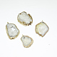 Естественно Geode Агат Druzy ломтик подвески G-L461-04B-1