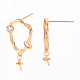 Серьги из латуни с микропейвом и прозрачным фианитом KK-T062-210G-NF-3