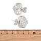 Кованые латунные серьги-гвоздики в форме сердца EJEW-R025-23P-5