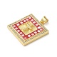 Квадратные подвески из латуни с микропаве и цирконием KK-K385-041G-3