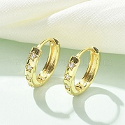 Латунные серьги-кольца из прозрачного кубического циркония EJEW-C122-05G