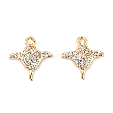 Латунные микропаве прозрачные кубические циркониевые подвески KK-R219-14G-1