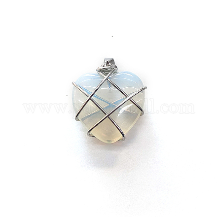 Подвески из медной проволоки с опалитом FIND-PW0015-21K-1