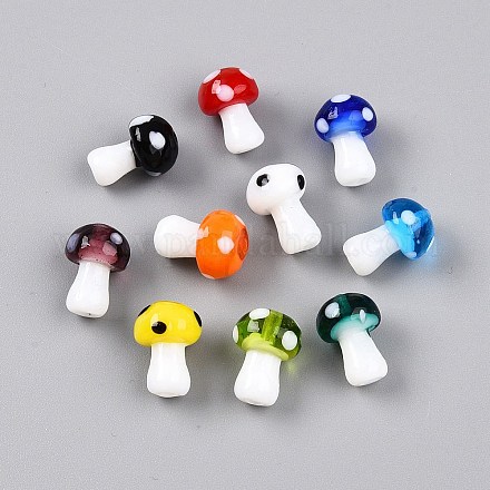 Гриб ручной Lampwork бисер пряди LAMP-R116-03A-1