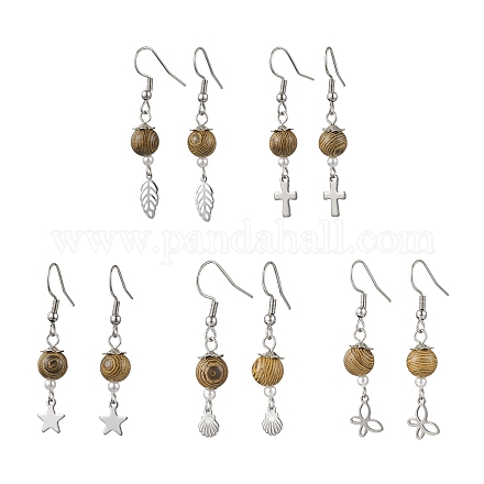 Серьги-подвески из нержавеющей стали 304 EJEW-JE05723-02-1